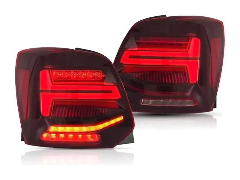 KBKEUBUAD Blinkerlicht Für VW Für Polo 2011-2017 Auto LED Lichter Teil Sequentielle Blinker Lampe Hinten Rückleuchten Montage 2 PCS(rot) von KBKEUBUAD