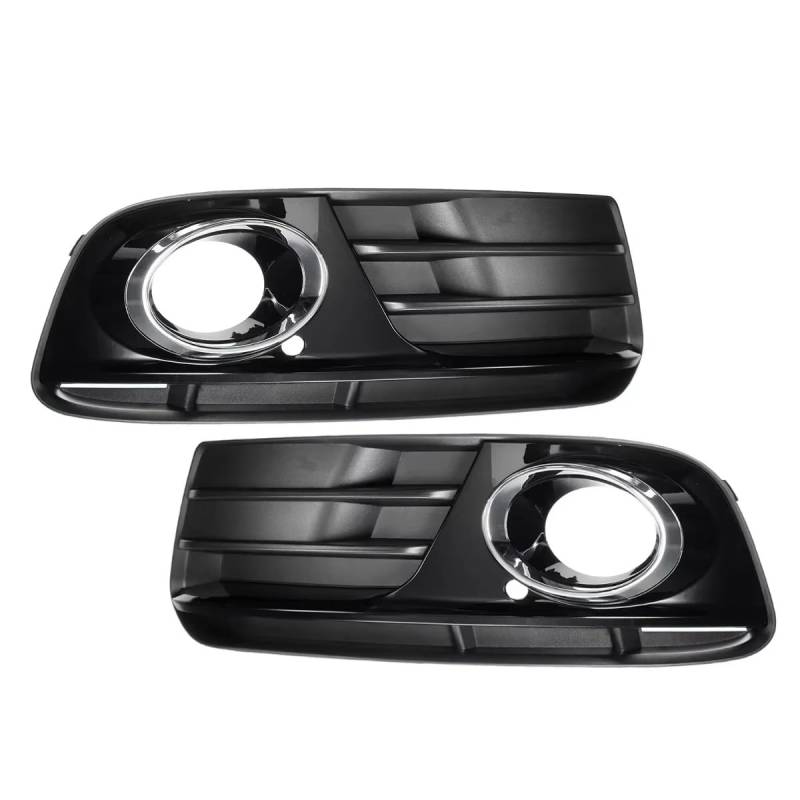 KBNGCAQ Auto Nebel Lampe Gitter Kompatibel Mit Q5 2013 2014 2015 2016 2017 8R0807681 Auto Frontstoßstange Links Und Rechts Nebelscheinwerfer Lampenabdeckung Gitter Schwarz Autozubehör(Pair) von KBNGCAQ