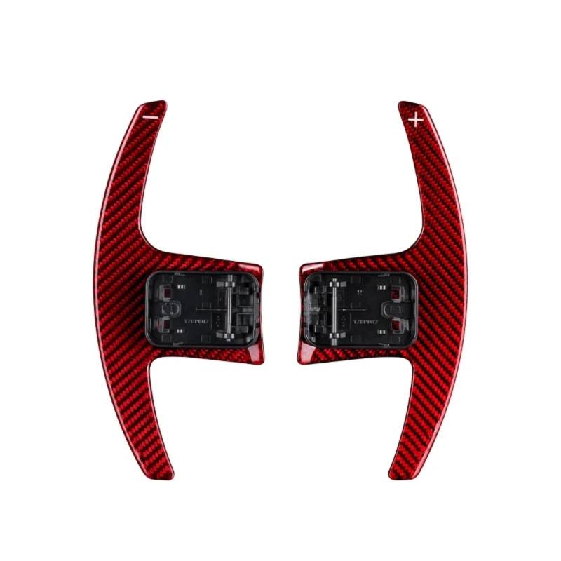 KBNGCAQ Kompatibel Mit Toyota Für Supra A90 MK5 2019 2020, Kohlefaser-Lenkrad-Schaltwippe, Ersatz-Schalthebel, Auto-Innenteile D3004 Auto-Lenkrad-Schaltwippe(Red Carbon) von KBNGCAQ