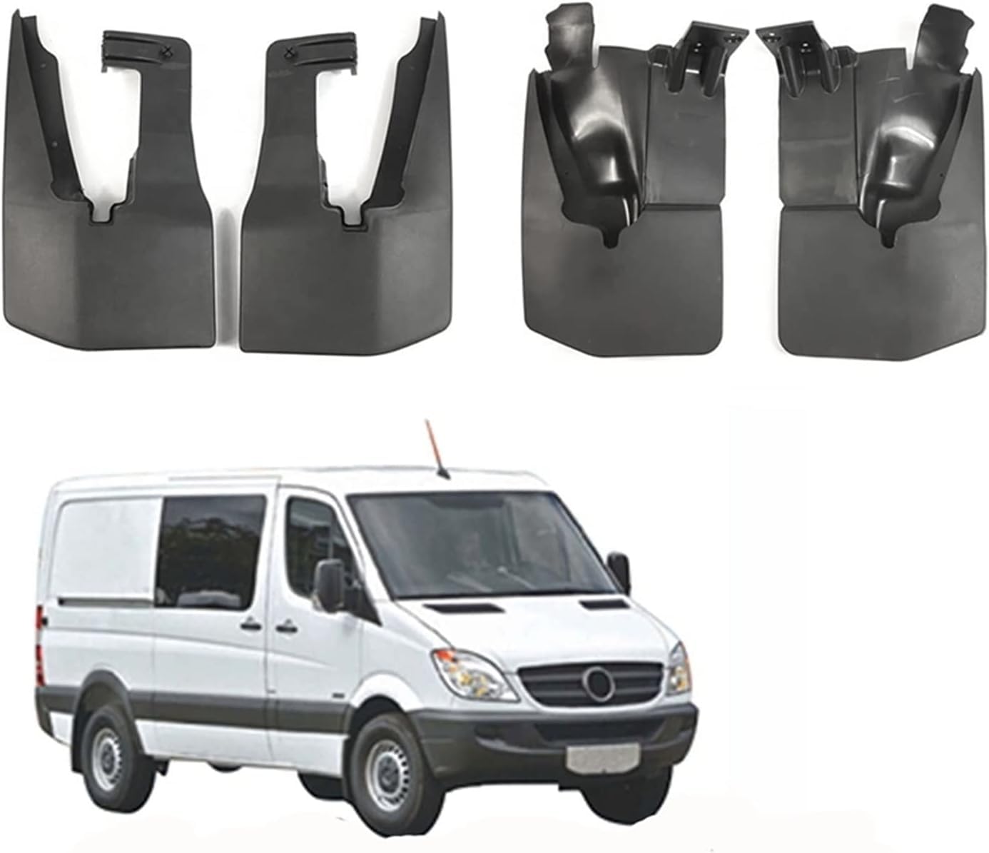 Auto Schmutzfänger für Mercedes Sprinter W906 Crafter 2006-2017,4 Stück Dustproof Kratzfest Korrosions RadschüTzer Karosserie Anbauteile ZubehöR,B-Army Green von KCKEM