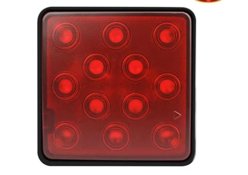 KCKZCFCYPQ Rücklicht Auto 12/15 Licht 12V DRL Bremsleuchte Rücklicht Signalleuchte Rote Bremswarnleuchte für LKW Tailer SUV Pickup Auto Rückleuchte Bremslicht(Red-12LED) von KCKZCFCYPQ