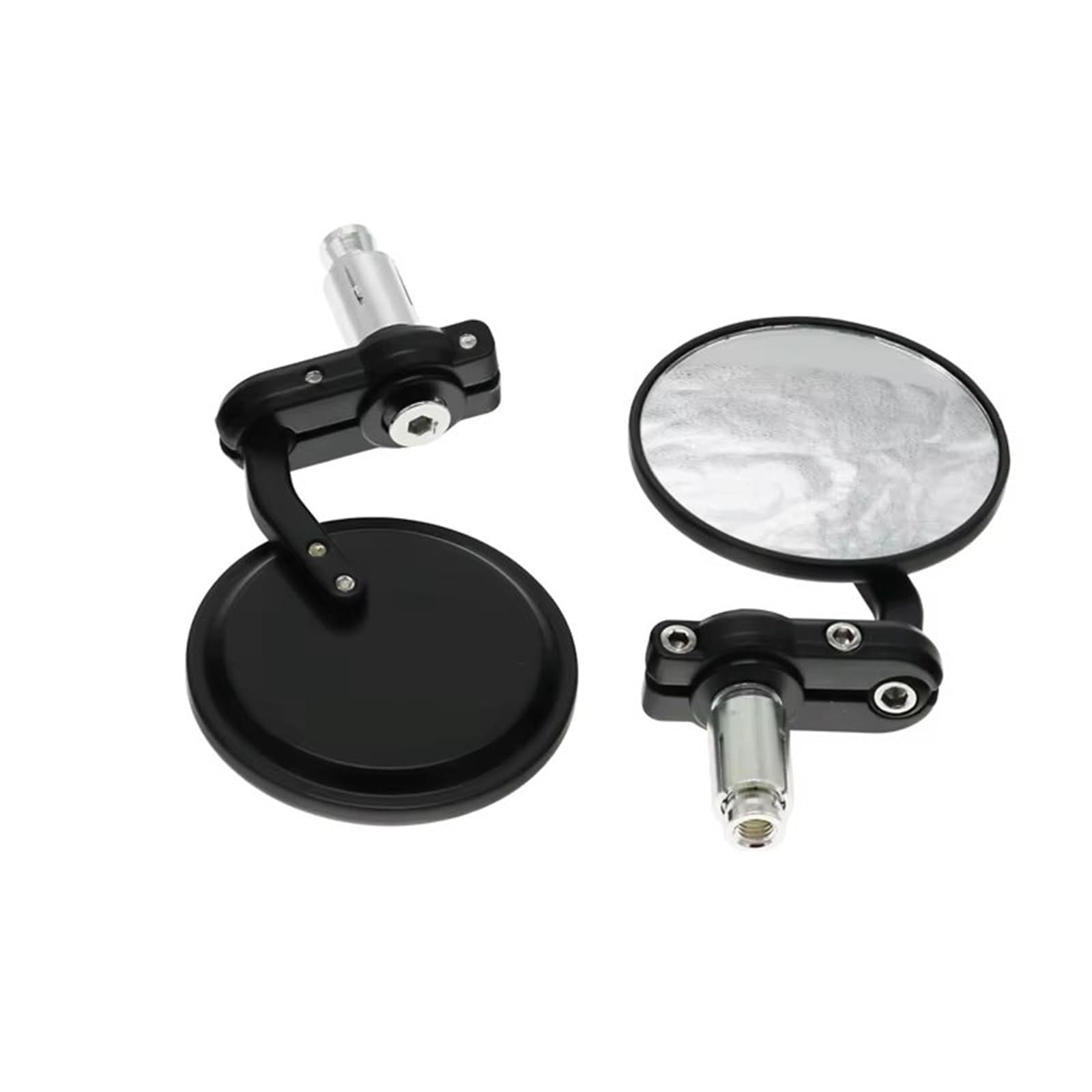Motorrad-Rückspiegel 1 Paar 22mm Lenkerenden Rückspiegel Außenspiegel Universal Motorrad Spiegel Motor Zubehör Aluminium Schwarz Handlebar End Mirror(Black) von KCKZCFCYPQ