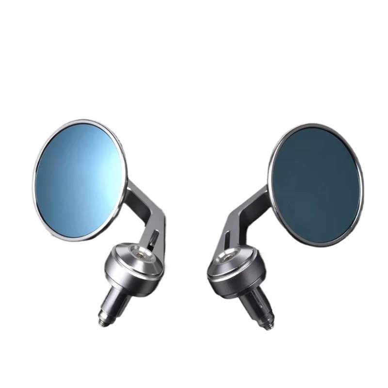 Motorrad-Rückspiegel 22mm Universal Motorrad Lenker Spiegel Bar End Rückspiegel Balance Slider Grip Seite Spiegel Anti-reflektierende CNC Silber Handlebar End Mirror von KCKZCFCYPQ