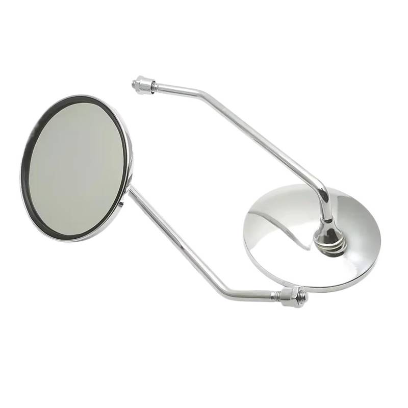 Motorrad-Rückspiegel Universal 8mm 22mm 25mm Lenker Runde Oval Konvexen SpiegelMotorrad Rückspiegel EIN Paar Chrom Motorrad Roller Spiegel Handlebar End Mirror(M8 hole) von KCKZCFCYPQ