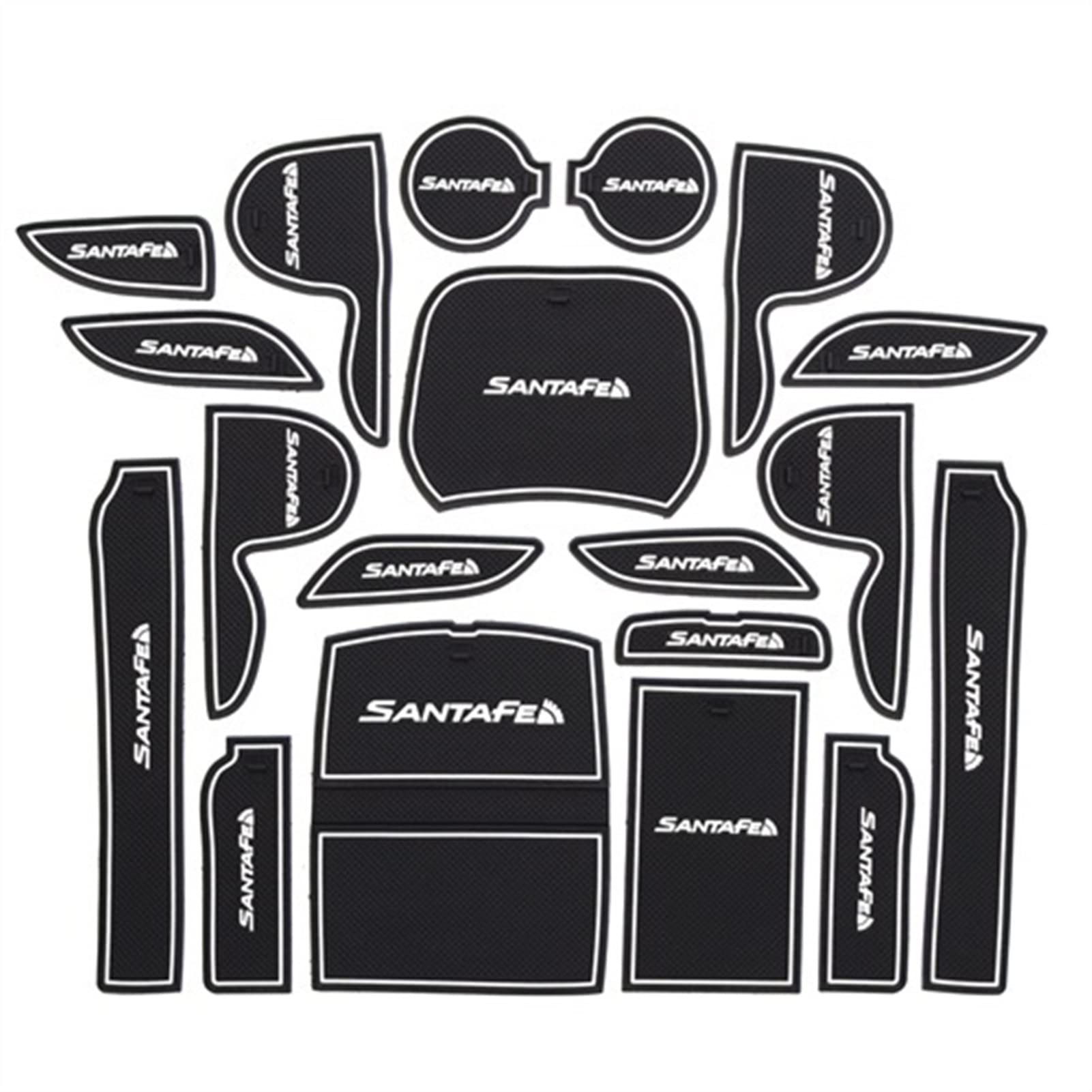 KCSAC Anti-Rutsch-Gummi-Gate-Slot-Tasse-Matte for Hyundai Santa Fe 2013-2018 2017 2016 DM Maxcruz Grand Santafe Autozubehör Matten Pad (Color : 13-18Santa Fe White) von KCSAC