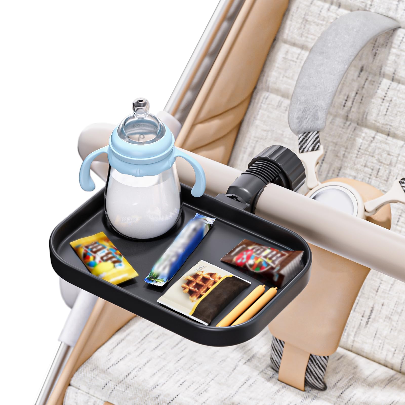 KDD Universell Kinderwagen Snack Tablett, 2-in-1 Kinderwagentablett mit Getränkehalter, schnell Installation Getränk-Organizer-Tablett, kompatibel mit Einkaufswagen Uppababy, Baby Jogger, Britax, BOB KDD Universell Kinderwagen Snack Tablett, 2-in-1 Kinderwagentablett mit Getränkehalter, schnell Installation Getränk-Organizer-Tablett, kompatibel mit Einkaufswagen Uppababy, Baby Jogger, Britax, BOB von KDD