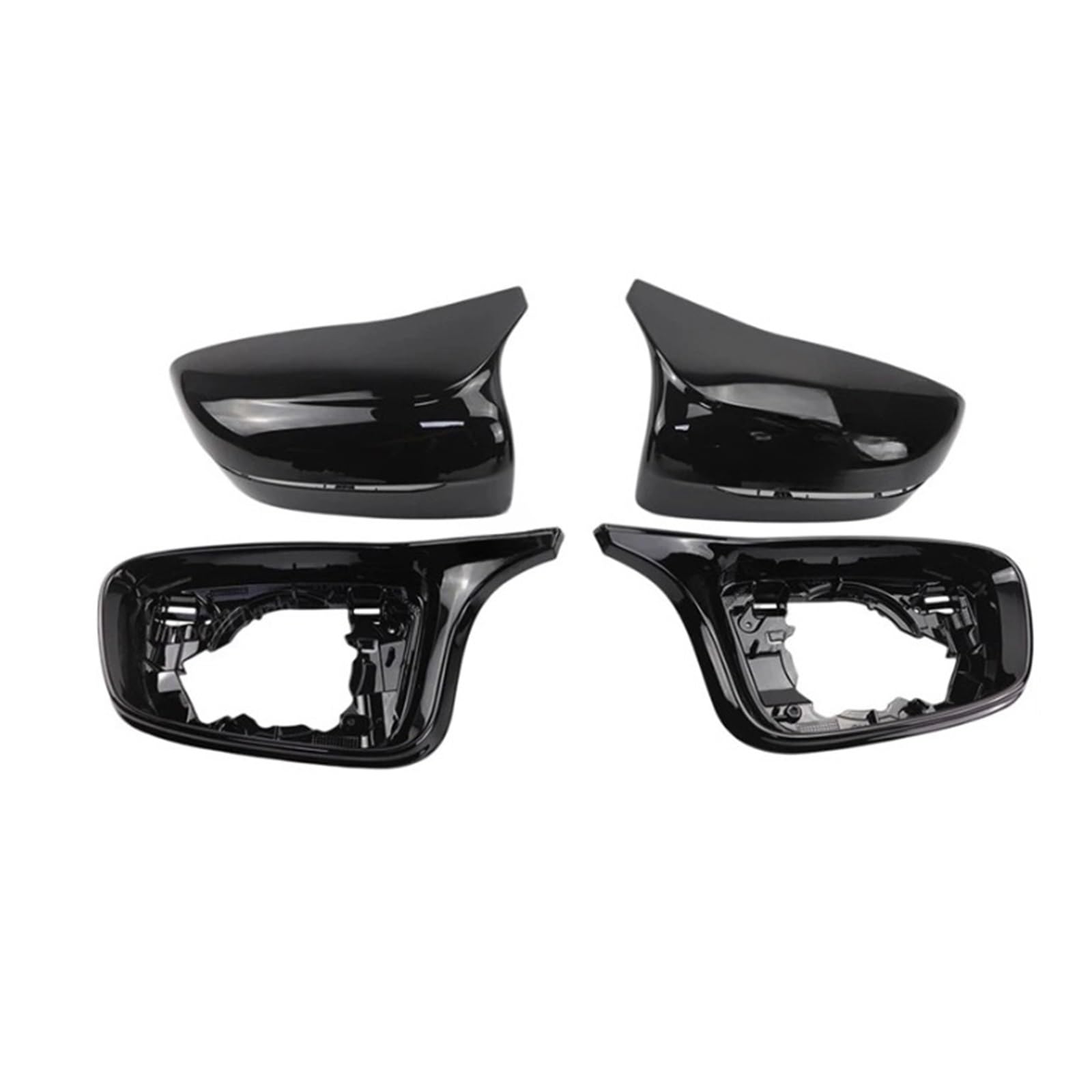 KDMOWHON 4 Stück Rückspiegelkappen im M-Stil for Seitenkoffer, kompatibel mit BMW G20 G21 G28 G11 G12 G14 G15 G16 G30 G31 G38 G22, nur Linkslenker(Bright Black) von KDMOWHON