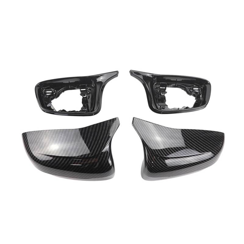 KDMOWHON 4 Stück Rückspiegelkappen im M-Stil for Seitenkoffer, kompatibel mit BMW G20 G21 G28 G11 G12 G14 G15 G16 G30 G31 G38 G22, nur Linkslenker(Carbon Fiber Look) von KDMOWHON