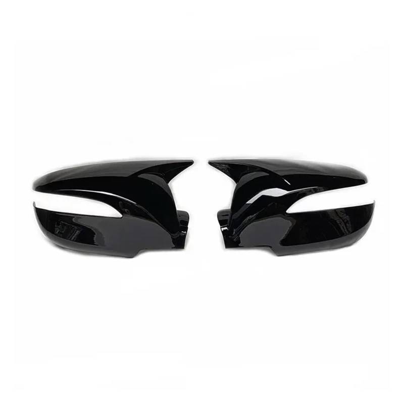 KDMOWHON Auto-Rückspiegel-Abdeckung, Flügelkappe, Außenaufkleber, Türrückansicht, Gehäuseverkleidung, kompatibel mit Hyundai IX35 2011–2015, Kohlefaser(Gloss Black) von KDMOWHON