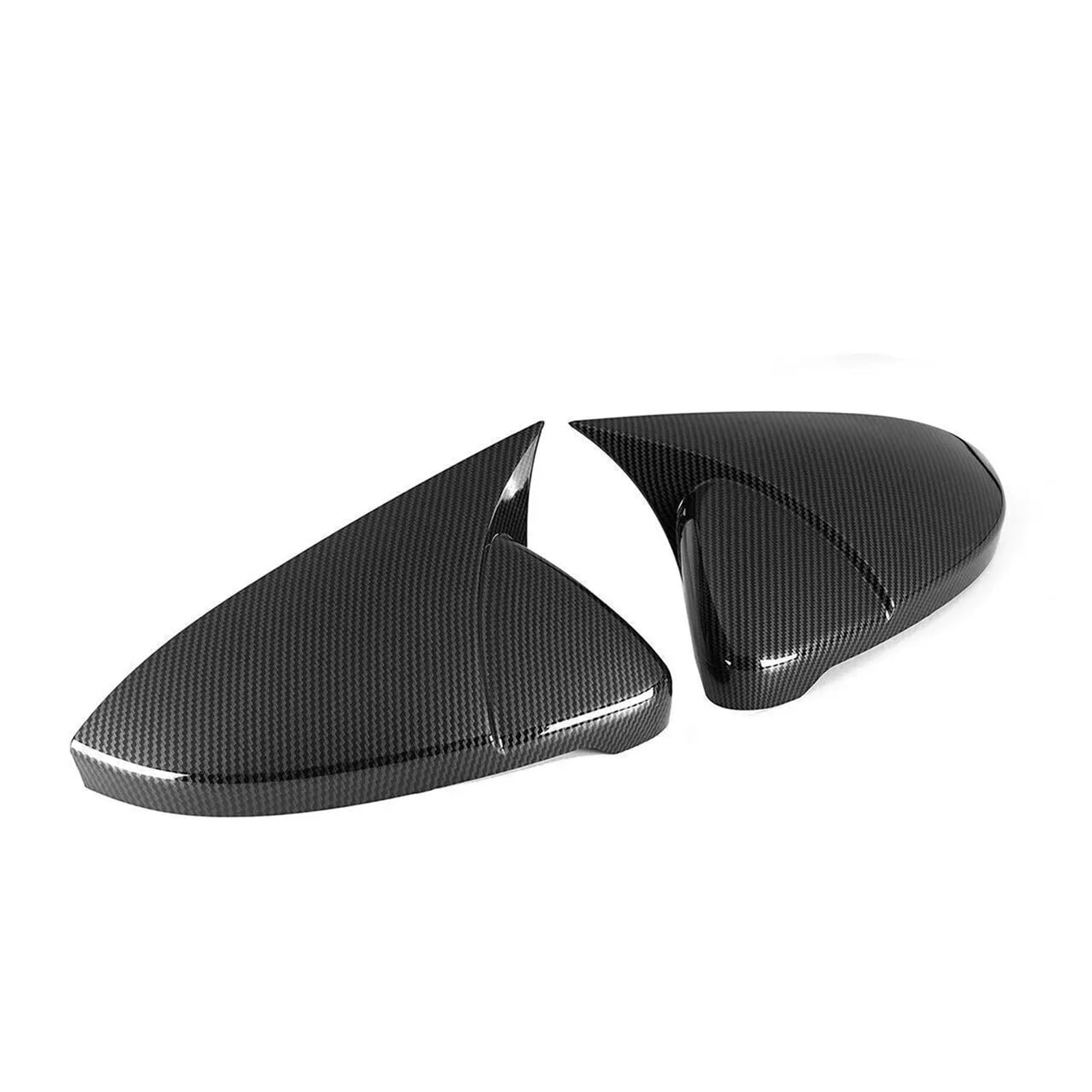 KDMOWHON Auto-Rückspiegel-Seitenspiegel-Abdeckung, Horn-Flügelkappe, Außentür-Rückspiegelgehäuse, Zieraufkleber, kompatibel mit VW GOLF 7 MK7 MK7.5 R GTI 2014–2019(Carbon) von KDMOWHON