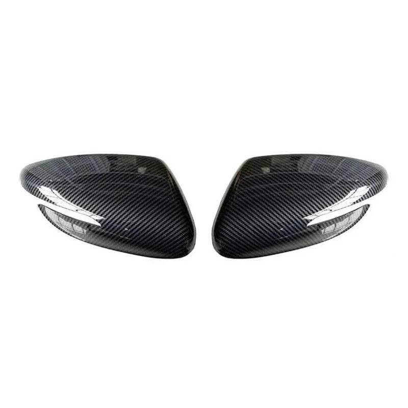 KDMOWHON Auto Rückspiegel Seitenspiegel Abdeckung Flügelkappe Türgehäuse Shell Trim Aufkleber Kompatibel for KIA K3 Forte 2013-2018 ABS Carbon Fiber(With Light Carbon) von KDMOWHON