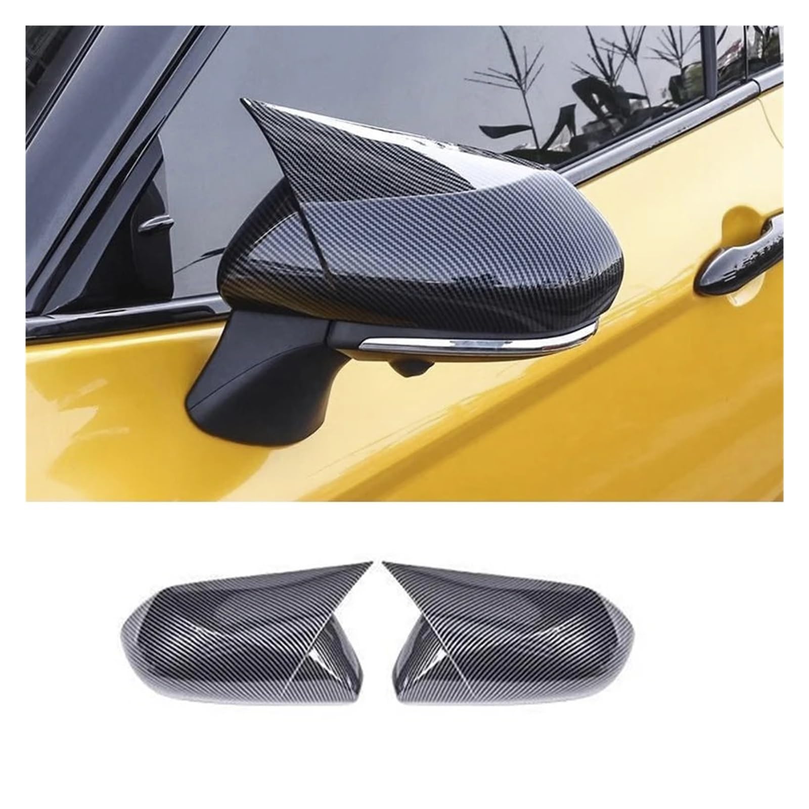 KDMOWHON Auto Rückspiegel Trim Abdeckung Shell Gehäuse Kappe Zubehör Kompatibel for Toyota Avalon XX50 2019-2024 Camry XV70 2018-2023(A carbon fiber) von KDMOWHON