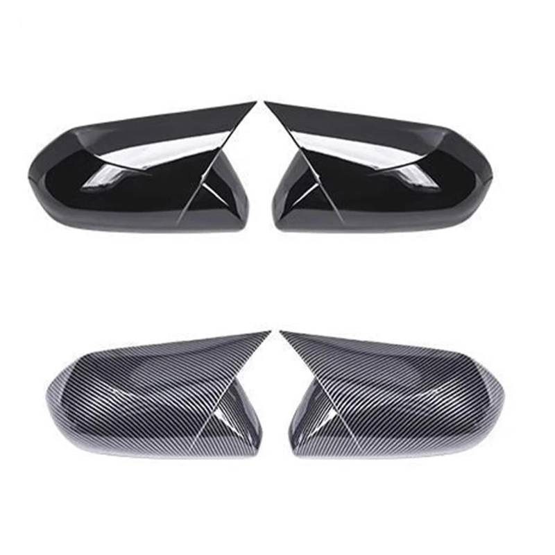 KDMOWHON Auto Rückspiegel Trim Abdeckung Shell Gehäuse Kappe Zubehör Kompatibel for Toyota Avalon XX50 2019-2024 Camry XV70 2018-2023(B black) von KDMOWHON