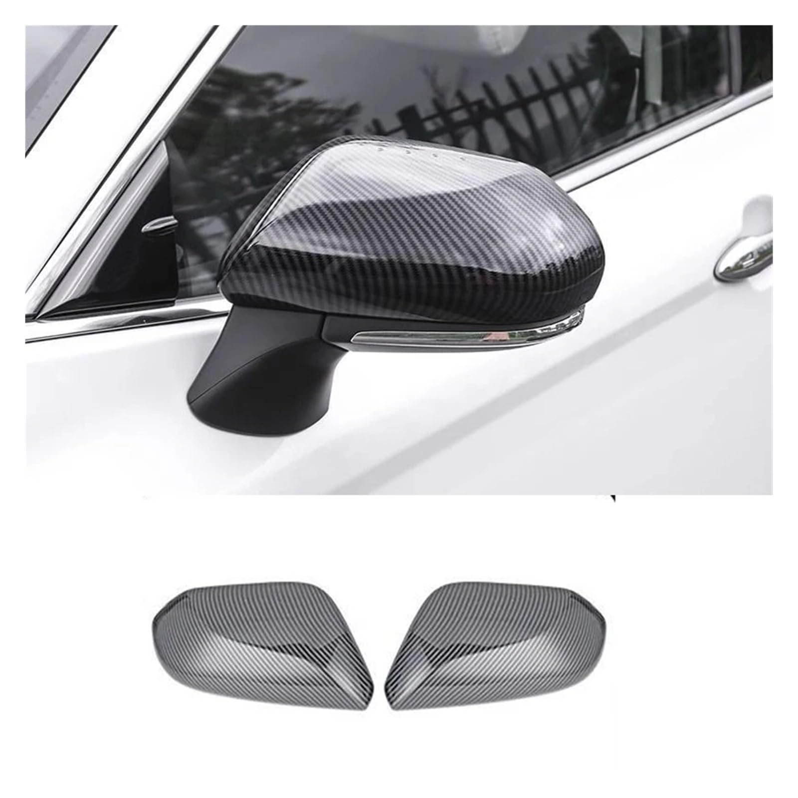 KDMOWHON Auto Rückspiegel Trim Abdeckung Shell Gehäuse Kappe Zubehör Kompatibel for Toyota Avalon XX50 2019-2024 Camry XV70 2018-2023(B carbon fiber) von KDMOWHON
