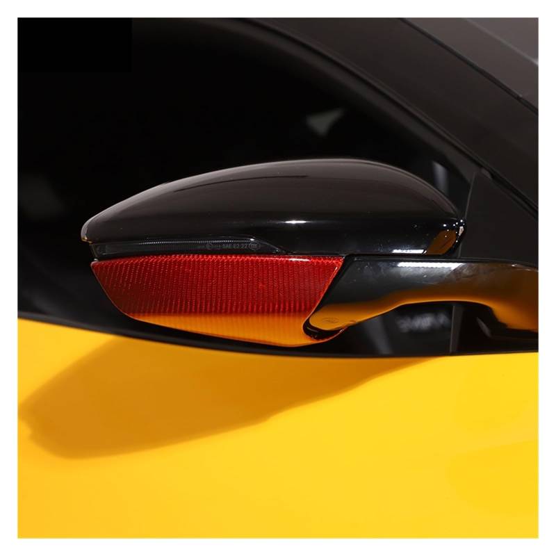 KDMOWHON Echte Carbonfaser-Rückspiegelkappen, Seitenflügel-Rückspiegelabdeckung, Zierzubehör, kompatibel mit Lotus Emira 2022 2023(Style B RED 2PCS) von KDMOWHON