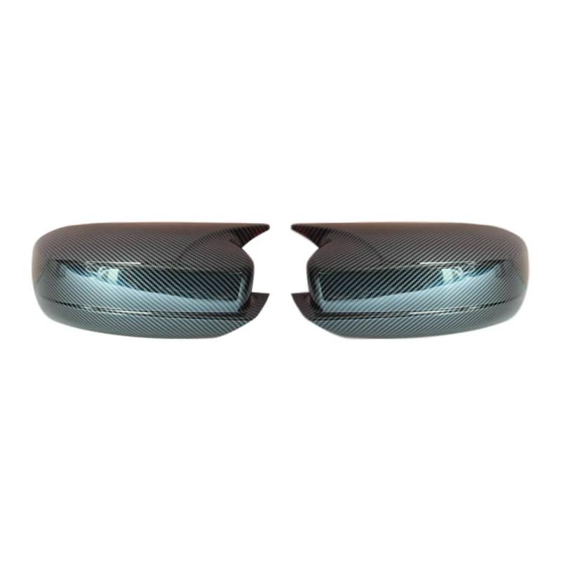KDMOWHON Glänzend Schwarz Horn Spiegel Abdeckungen Shell Cap Trim Abdeckung Kompatibel for Dodge Charger SRT 2011-2022(Carbon Look) von KDMOWHON
