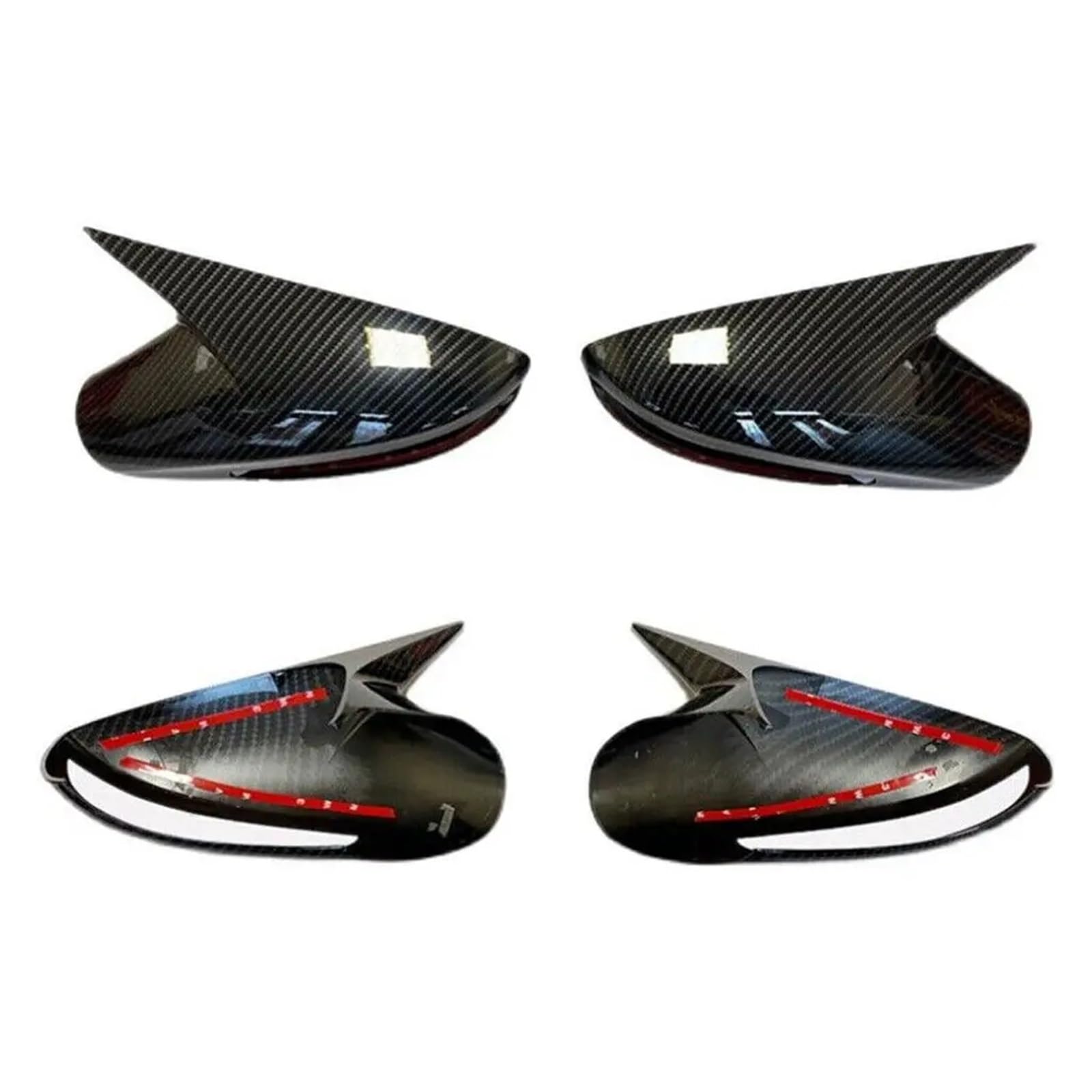 KDMOWHON Rückspiegelabdeckung, Seitenumkehrspiegelhupe, Rückspiegelabdeckungsverkleidung, Autozubehör, kompatibel mit Hyundai Sonata 8th 2011-2014(Carbon Look-Add on) von KDMOWHON