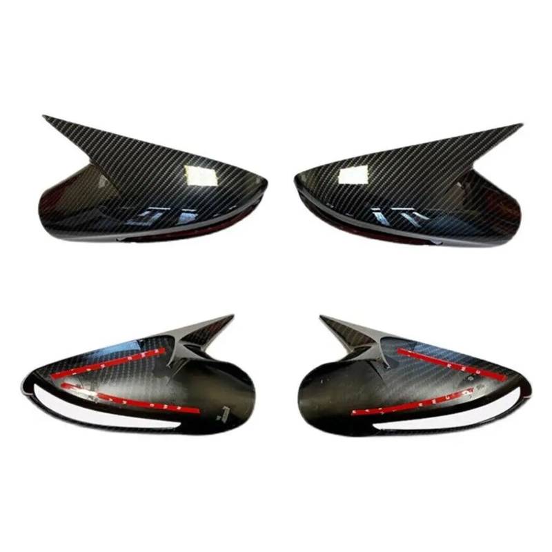 KDMOWHON Rückspiegelabdeckung, Seitenumkehrspiegelhupe, Rückspiegelabdeckungsverkleidung, Autozubehör, kompatibel mit Hyundai Sonata 8th 2011-2014(Carbon Look-Add on) von KDMOWHON