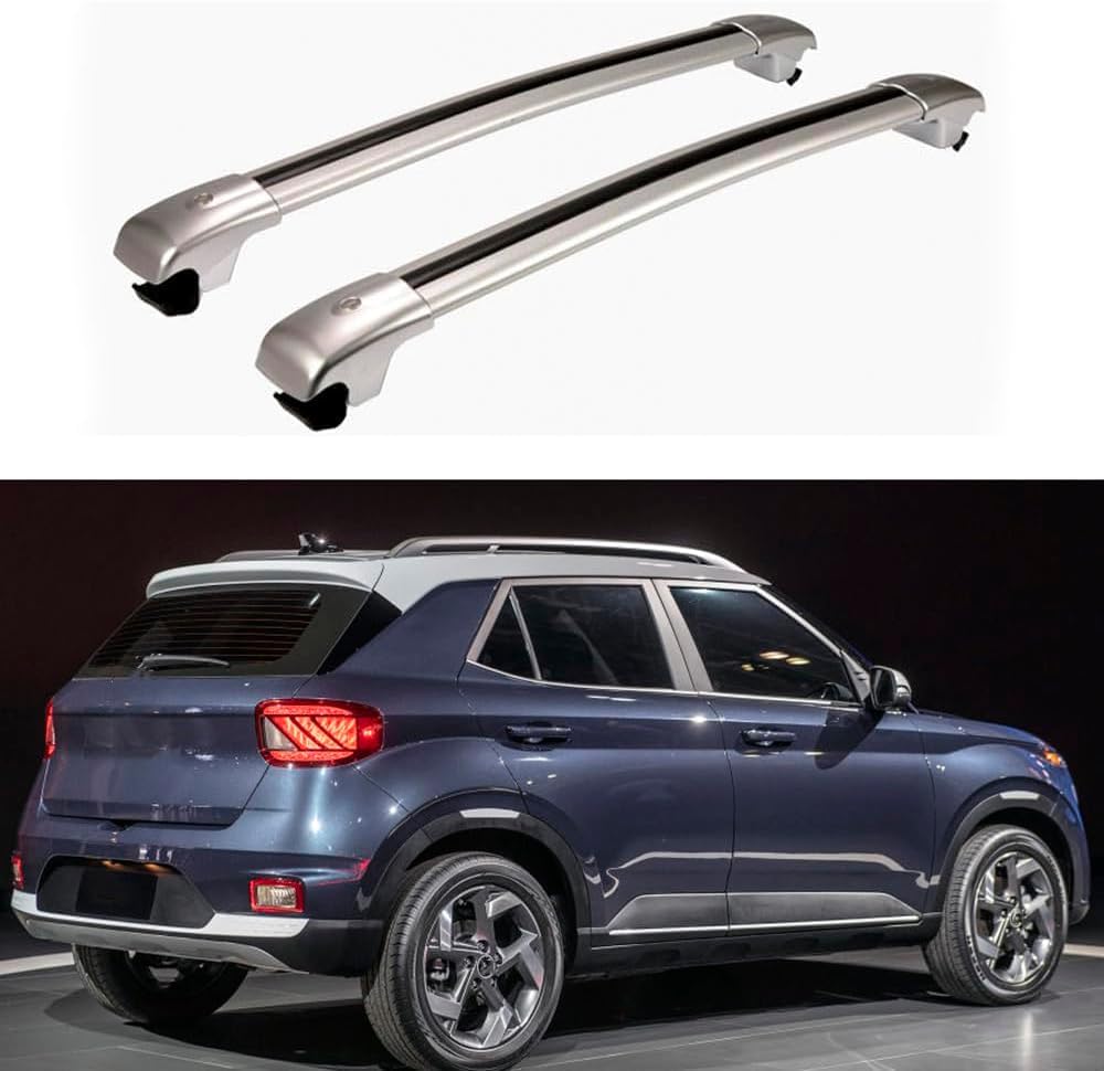 Auto Gepäckträger Für Hyundai Venue SUV 2019 2020 2021 2022 Zubehör Dachgepäckträger Querträger AbschließBar Outdoor Ausrüstung Verstellbare,B-Silver Auto Gepäckträger Für Hyundai Venue SUV 2019 2020 2021 2022 Zubehör Dachgepäckträger Querträger AbschließBar Outdoor Ausrüstung Verstellbare,B-Silver von KDZDJH