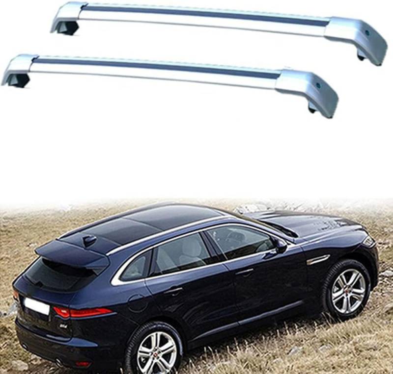 Auto Gepäckträger Für Jaguar FPace 5 Door SUV 2016-2021 Zubehör Dachgepäckträger Querträger AbschließBar Outdoor Ausrüstung Verstellbare,B-Silver von KDZDJH
