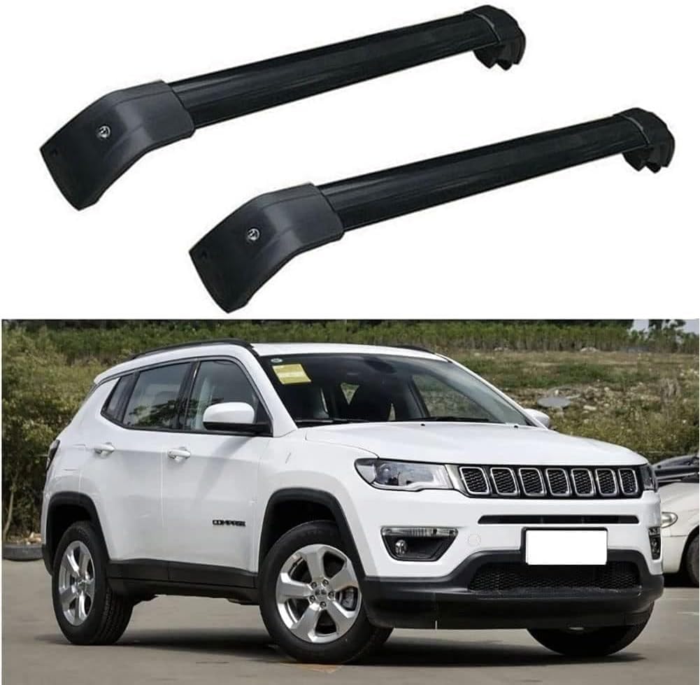 Auto Gepäckträger Für Jeep Compass 2017+ Zubehör Dachgepäckträger Querträger AbschließBar Outdoor Ausrüstung Verstellbare,A-Black Auto Gepäckträger Für Jeep Compass 2017+ Zubehör Dachgepäckträger Querträger AbschließBar Outdoor Ausrüstung Verstellbare,A-Black von KDZDJH