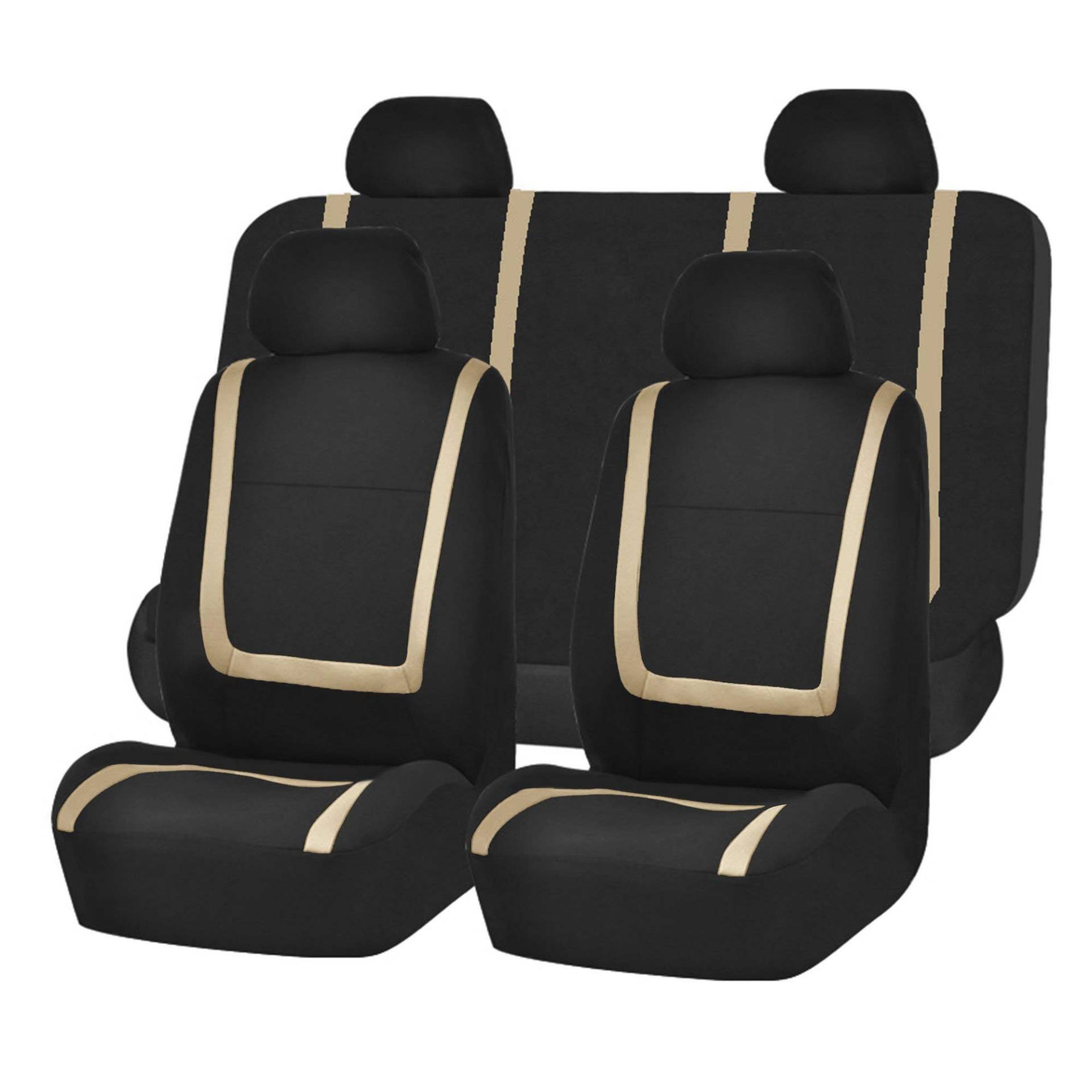 KEAAN Autositzbezüge Set für Ford Ecosport 2013-2017, Schonbezüge Komplettset Sitzbezüge Auto Atmungsaktive Polyester-Mesh Sitzbezügesets Airbag-Kompatibel,E-Gold von KEAAN