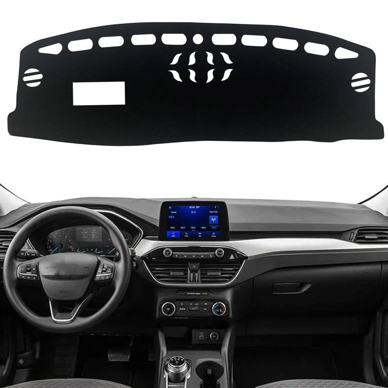 KEEGTBOX Armaturenbrett-Abdeckung Benutzerdefinierte Innen-Mittelkonsole Kompatibel mit Ford Escape Titanium SUV 2020 2021 2022 2023 Armaturenbrett-Mattenabdeckungen Zubehör (mit HUD) von KEEGTBOX