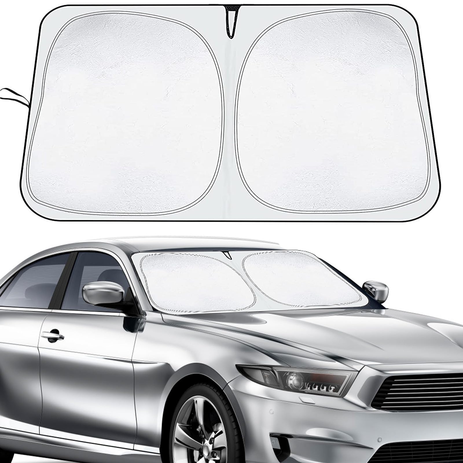 KEELYY Sonnenschutz Auto Frontscheibe, 140X70cm Auto Windschutzscheibe Sonnenschirm, Auto Windschutzscheibe Abdeckung Innen, Frontscheibenabdeckung Faltbare Windschutzscheibe Sonnenblende für Sommer KEELYY Sonnenschutz Auto Frontscheibe, 140X70cm Auto Windschutzscheibe Sonnenschirm, Auto Windschutzscheibe Abdeckung Innen, Frontscheibenabdeckung Faltbare Windschutzscheibe Sonnenblende für Sommer von KEELYY