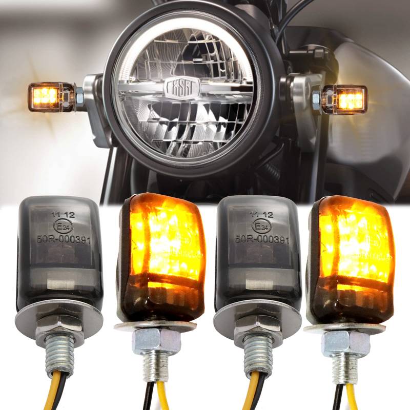 4pcs Motorrad Blinker Licht 12V 6LED Blinkerleuchten Motorrad Blinker Licht Wasserdicht E Geprüft Universal Scooter Quad Cruiser Off Road. von KEEPDSGN
