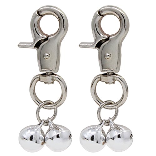 KEESIN Bell Anhänger Hummer Haken Bell Verzierung für Keychain Haustier Hundekatze Halsketten Kragen Dekoration 2 Satz (Silber) von KEESIN