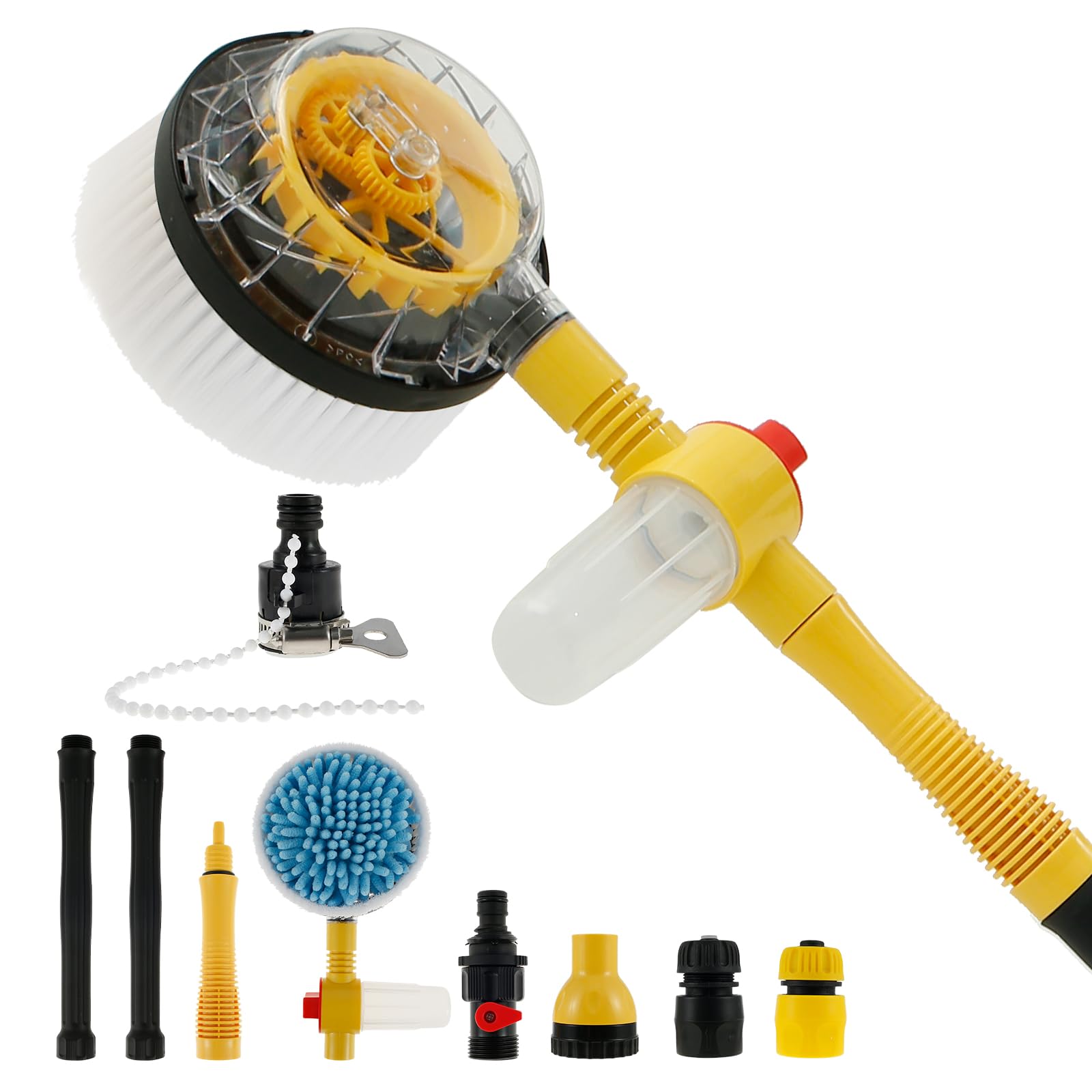 KEGAJEGA Rotierende Waschbürste mit Langem Stiel 100cm Autowaschbürste 360° Rotierende Effizient Autowaschbürste mit Wasseranschluss zum Waschen von Autos Fensterbänken Dächern KEGAJEGA Rotierende Waschbürste mit Langem Stiel 100cm Autowaschbürste 360° Rotierende Effizient Autowaschbürste mit Wasseranschluss zum Waschen von Autos Fensterbänken Dächern von KEGAJEGA