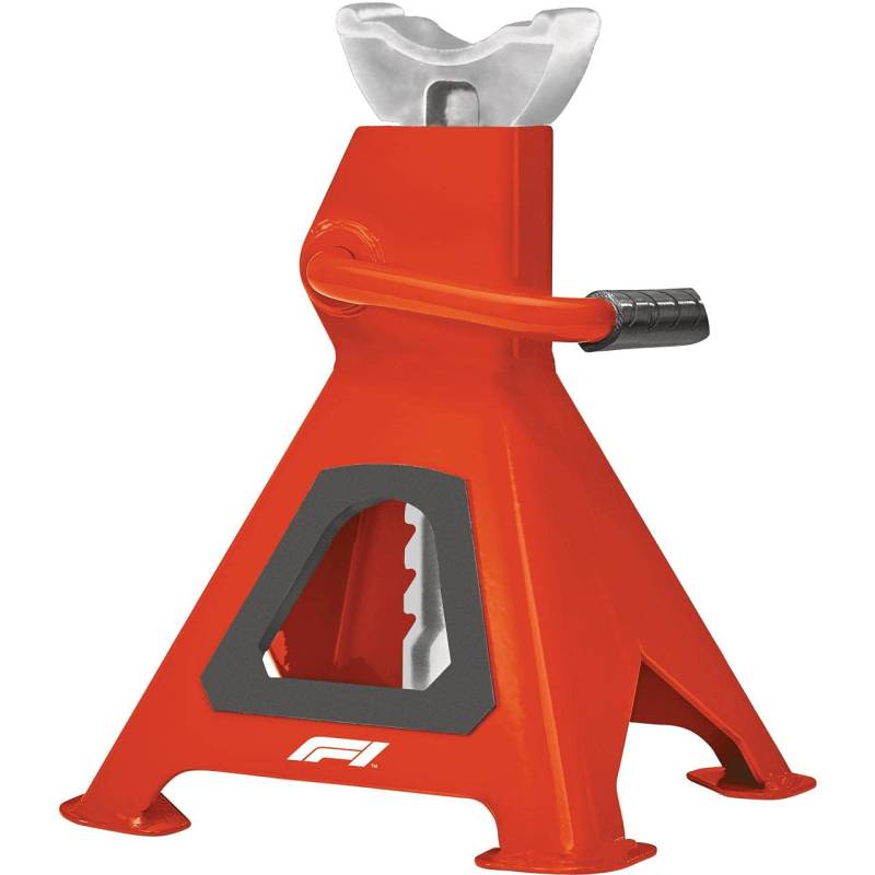 Formula 1 Unterstellbock, 3 Tonnen Traglast, höhenverstellbar von 280 mm bis 420 mm, mit Ratschen-Mechanismus und Sicherheitsbolzen von Formula 1
