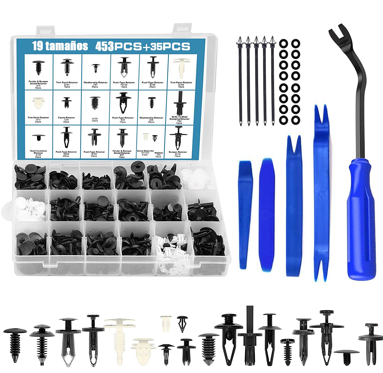 450 Stücke Auto Befestigung Clips,Auto-Türverkleidungsklammern-Satz, 19Types of Door Trim Clips, Plastic Rivets,Zierleisten Plastikklips Set mit Demontage Werkzeuge 450 Stücke Auto Befestigung Clips,Auto-Türverkleidungsklammern-Satz, 19Types of Door Trim Clips, Plastic Rivets,Zierleisten Plastikklips Set mit Demontage Werkzeuge von KEKECHAORAN