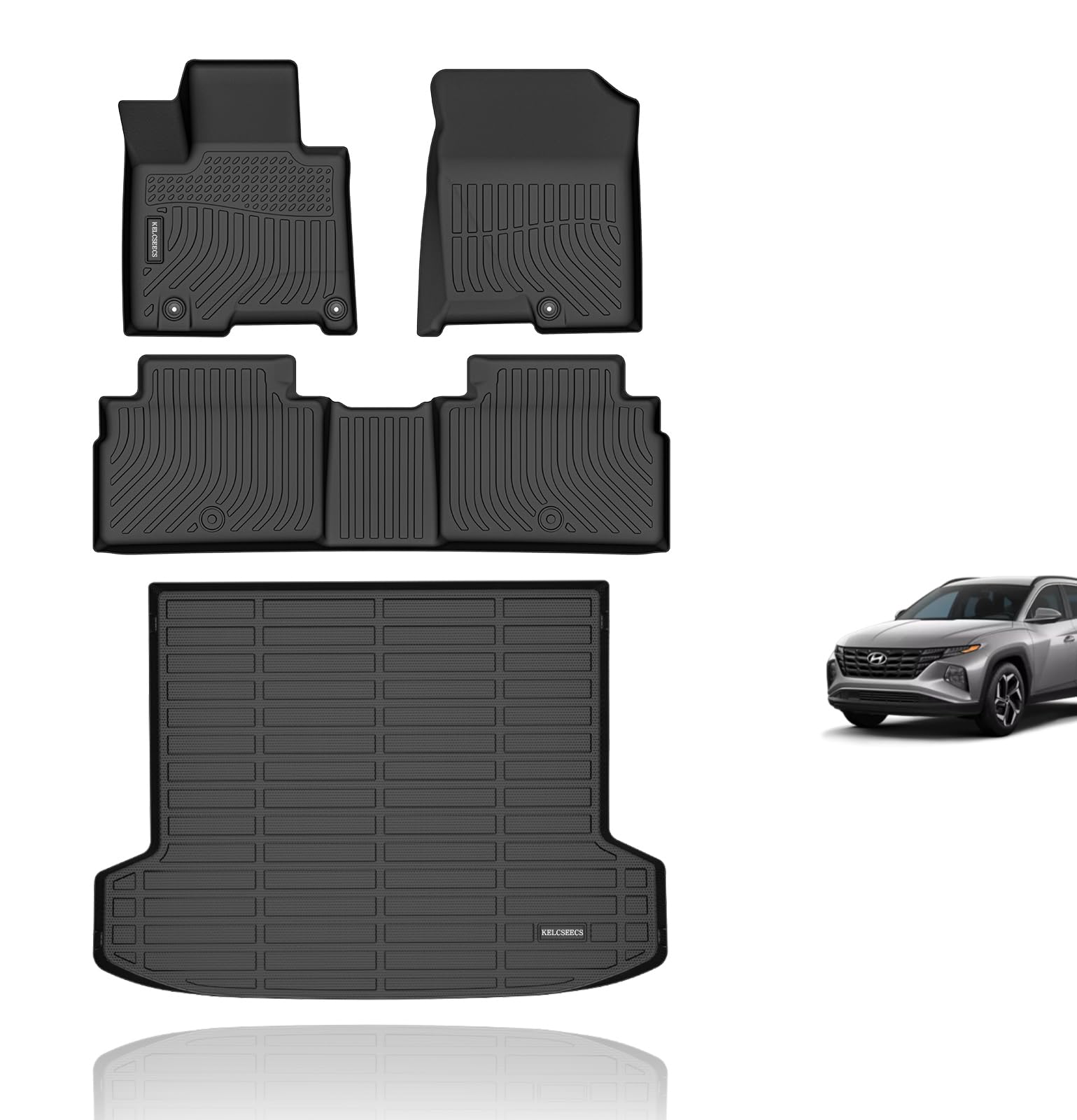 KELCSEECS - Allwetter Fußmatten und Cargo Liner Set, passend für Hyundai Tucson 2024 2023 2022 - Plug-in-Hybrid-Auto-Fußmatten Automotive Cargo Matten KELCSEECS - Allwetter Fußmatten und Cargo Liner Set, passend für Hyundai Tucson 2024 2023 2022 - Plug-in-Hybrid-Auto-Fußmatten Automotive Cargo Matten von KELCSEECS