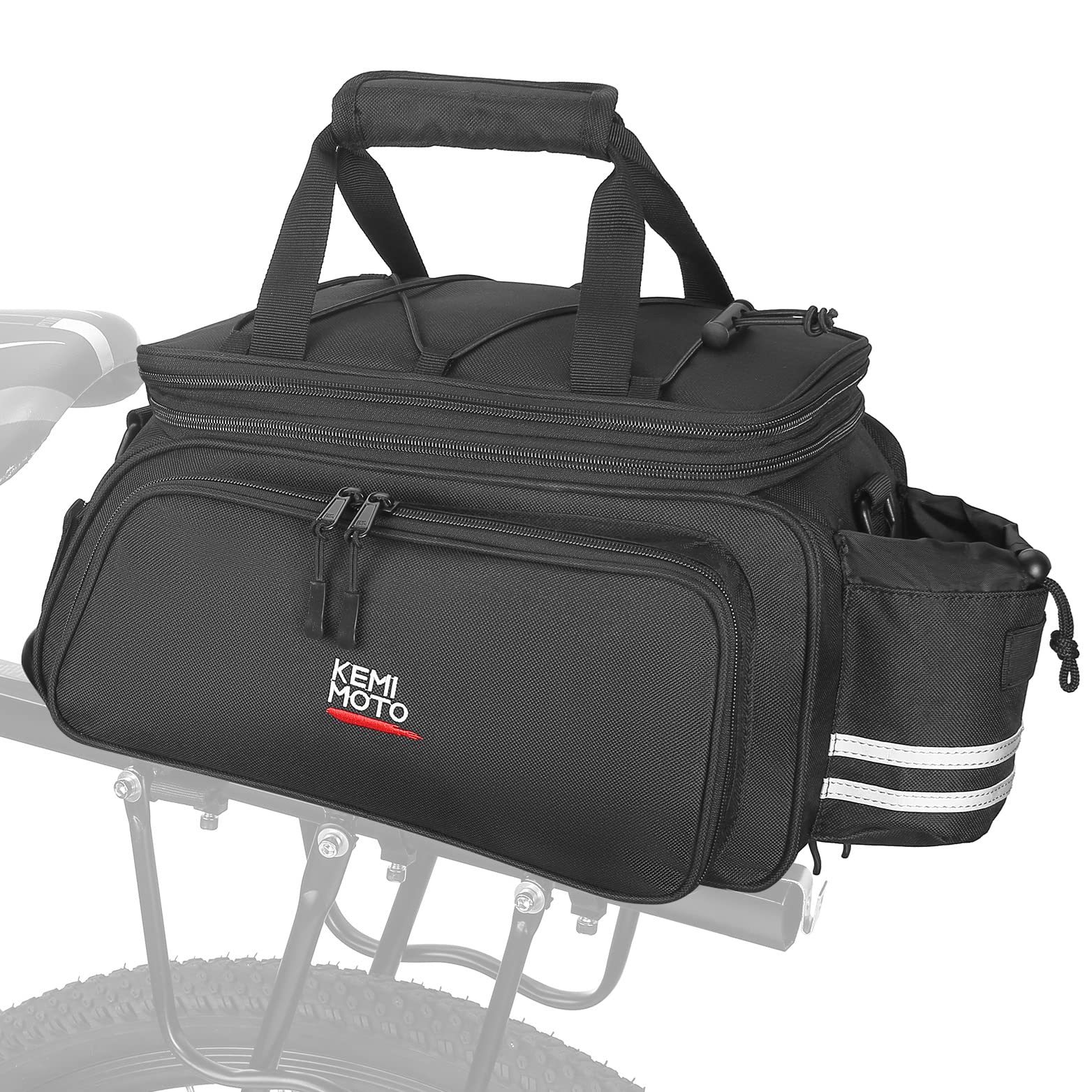 KEMIMOTO 3 IN 1 Gepäckträgertasche, 20L & Wasserdicht Fahrradtasche für Gepäckträger, Mehrere Fächer, mit Tragegriff und Schultergurt, Fahrrad Taschen hinten mit Regenschutz von KEMIMOTO