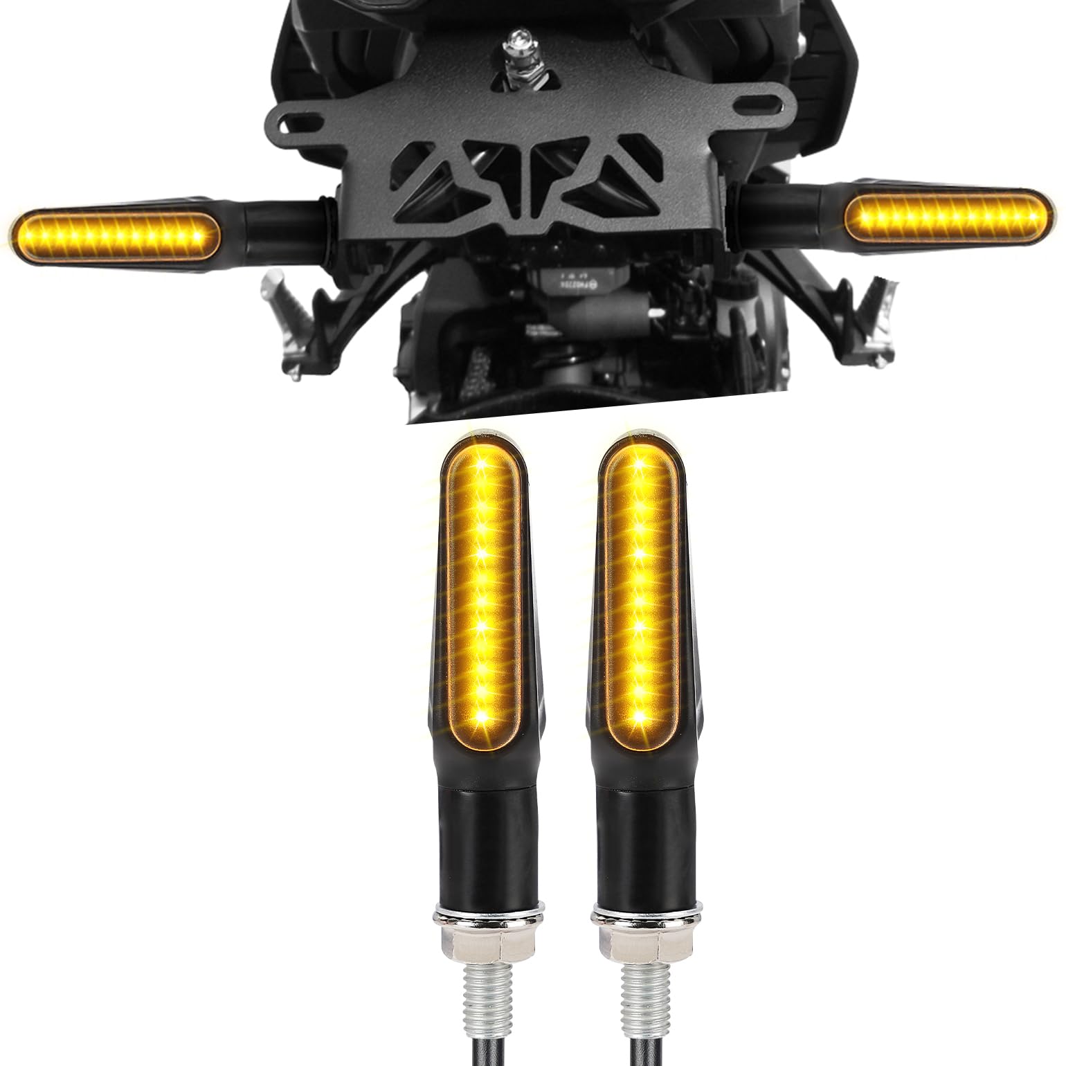KEMIMOTO Motorrad Blinker, 12 V Super Hell LED Blinker, M8 Schwarz Universal Blinkerleuchten, E24 Mark Lauflichtblinker, IP67 Wasserdicht Tagfahrlicht für Motocross/Fahrrad, 2 Stück KEMIMOTO Motorrad Blinker, 12 V Super Hell LED Blinker, M8 Schwarz Universal Blinkerleuchten, E24 Mark Lauflichtblinker, IP67 Wasserdicht Tagfahrlicht für Motocross/Fahrrad, 2 Stück von KEMIMOTO