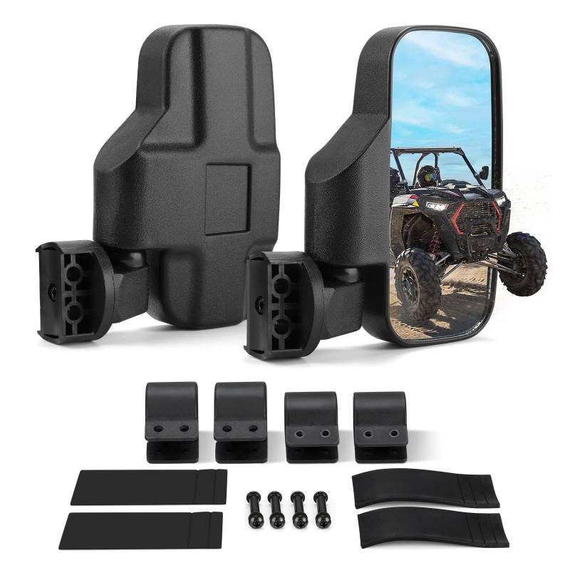 KEMIMOTO UTV Mirrors UTV Seitenspiegel, passend für 4,1 cm - 5,1 cm Überrollkäfig, kompatibel mit Pioneer Polaris RZR 900 1000 Can-Am Kawasaki Mule Rhino YXZ Zforce, bruchsicheres gehärtetes Glas von KEMIMOTO