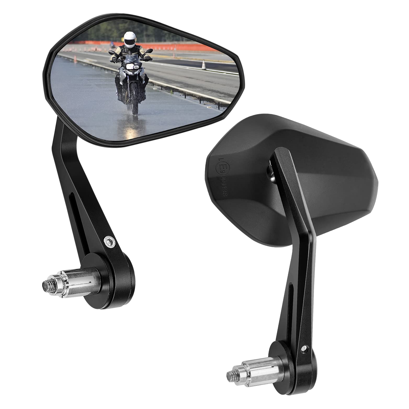 KEMIMOTO Lenkerendenspiegel Motorrad, 2 Stück Motorrad Spiegel Rückspiegel E-geprüft, 360°drehbarer Lenkerspiegel, 7/8" 22mm Seitenspiegel Kompatibal mit Scooter Roller ATV KEMIMOTO Lenkerendenspiegel Motorrad, 2 Stück Motorrad Spiegel Rückspiegel E-geprüft, 360°drehbarer Lenkerspiegel, 7/8" 22mm Seitenspiegel Kompatibal mit Scooter Roller ATV von KEMIMOTO