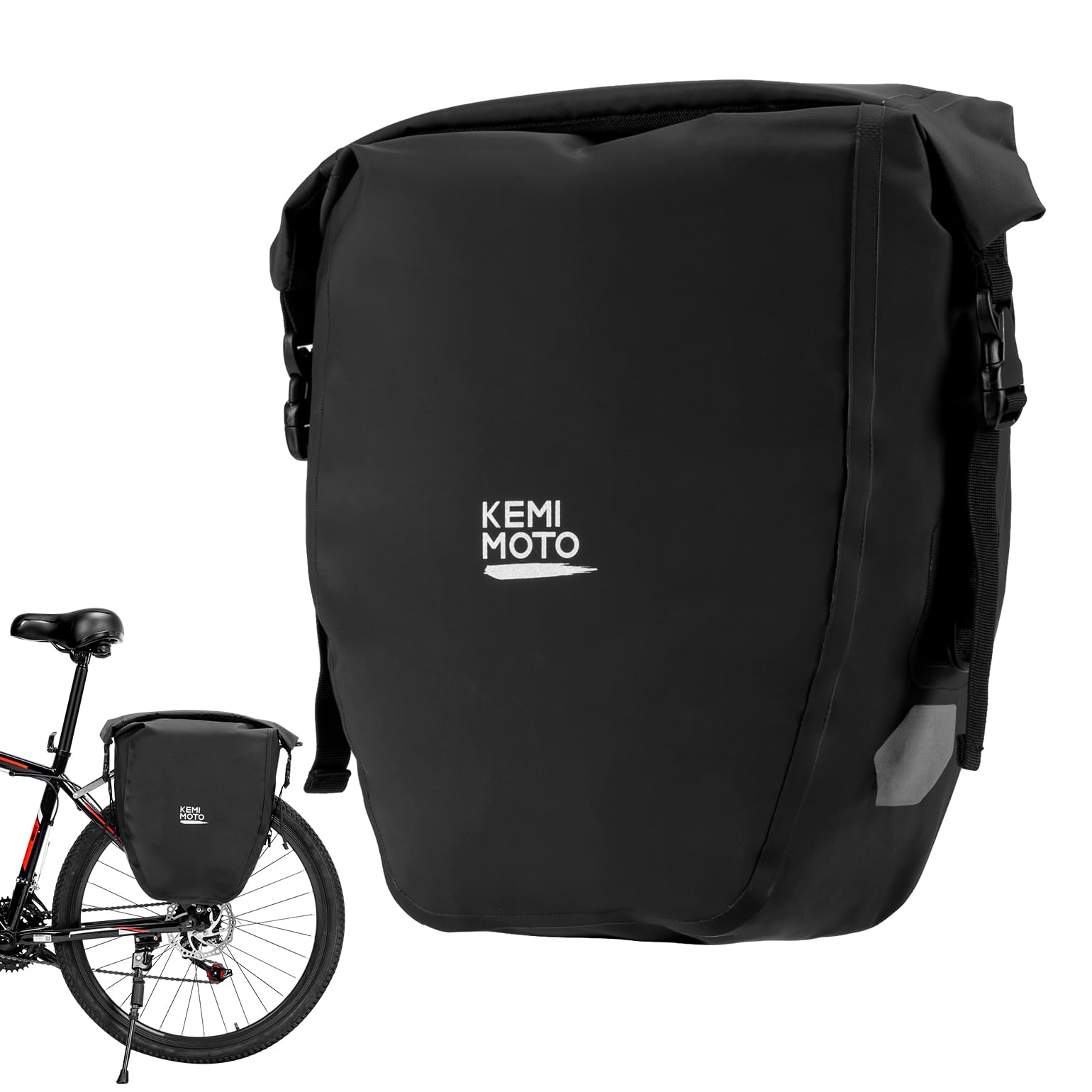KEMIMOTO Fahrrad Gepäckträgertasche 28L Fahrradtasche für Gepäckträger mit Schultergurt, 100% Wasserdichte Fahrradtasche Gepäckträger Hinten, Radtasche für Fahrrad, Satteltasche zum Radfahren Reisen von KEMIMOTO