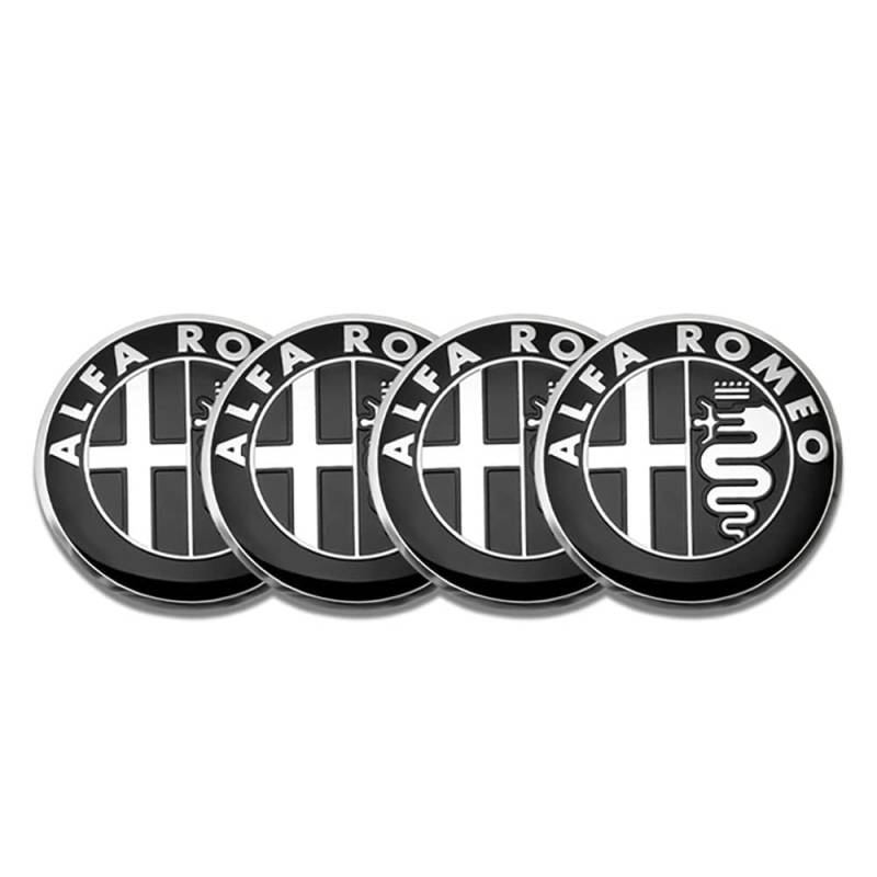 KENANS 4 Stück Auto Radnabenkappen Aufkleber für Alfa Romeo 159 147 156 166 GT Giulietta Giulia 56MM, Radnabendeckel Aufkleber Auto Nabendeckel Aufkleber Nabenkappen Aufkleber von KENANS