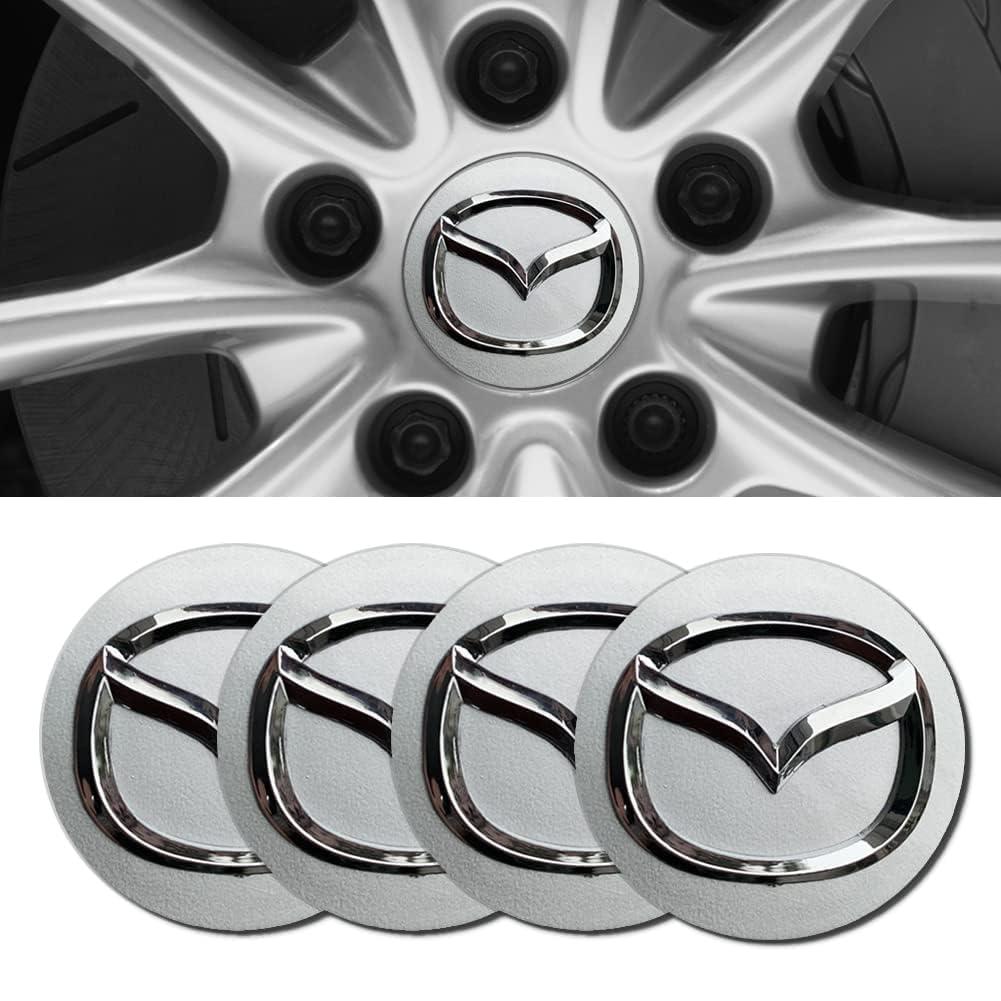 4 Stück Auto Radnabenkappen Aufkleber für Mazda CX-5 CX-7 CX-8 M6 MX5 RX7 RX8 A8 CX9 X MX 56MM, Radnabendeckel Aufkleber Auto Nabendeckel Aufkleber Nabenkappen Aufkleber,Silver 4 Stück Auto Radnabenkappen Aufkleber für Mazda CX-5 CX-7 CX-8 M6 MX5 RX7 RX8 A8 CX9 X MX 56MM, Radnabendeckel Aufkleber Auto Nabendeckel Aufkleber Nabenkappen Aufkleber,Silver von KENANS