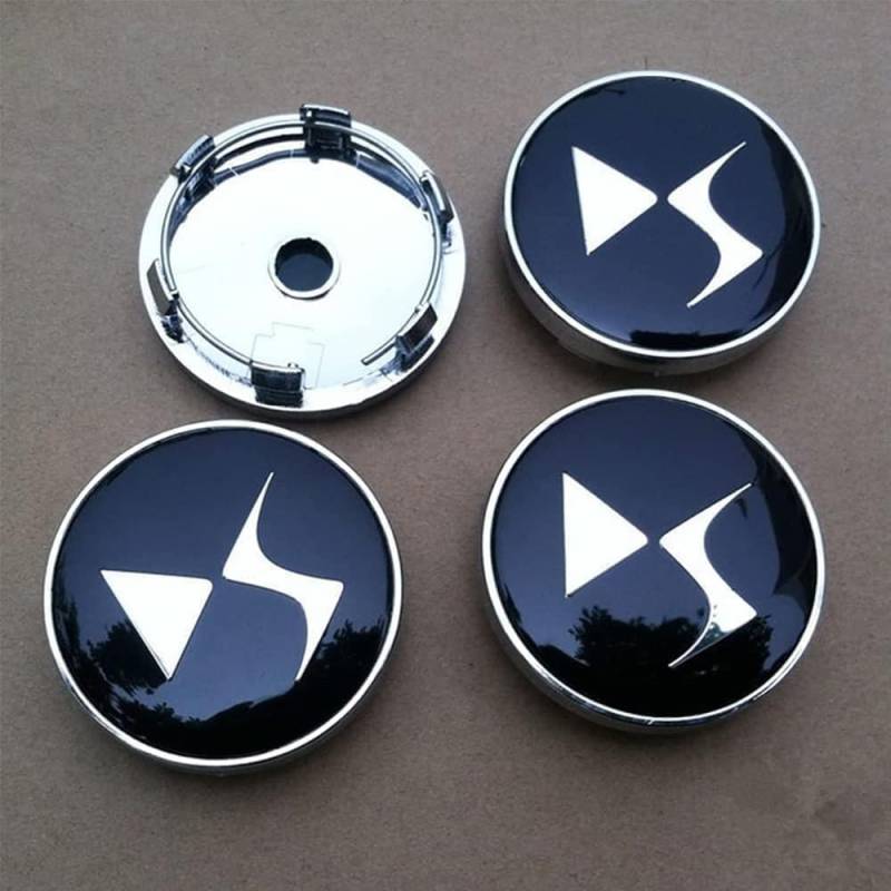 KENANS 4 Stück Nabendeckel Zubehör für Citroen DS3 DS4 DS 4S DS5 DS 5LS DS6 60mm, Felgendeckel Radnabendeckel Radnabenabdeckung Felgen Center Nabendeckel Wasserdicht Radnabendeckel von KENANS