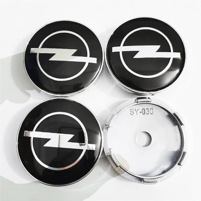 KENANS 4 Stück Nabendeckel Zubehör für Opel 60MM, Felgendeckel Radnabendeckel Radnabenabdeckung Felgen Center Nabendeckel Wasserdicht Radnabendeckel,Bla-ck von KENANS
