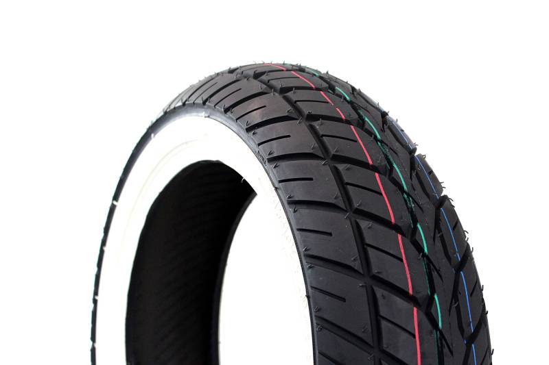 Außenreifen Kenda K418 Whitewall 130/70-12 62M TL | White Wall | Scooterband/Bromfietsband | Aus hochwertigem Gummi für optimalen Grip | für den langfristigen Einsatz geeignet von Kenda