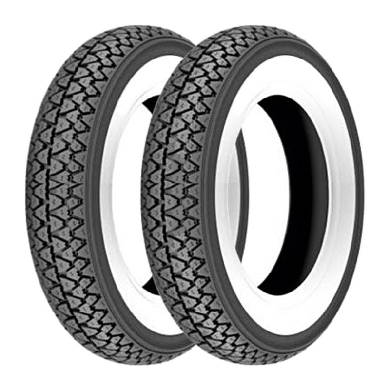 Paar Reifen Reifen Kenda K333 Weißwandreifen 3.50 – 10 51J Vespa PX 125/150 von KENDA