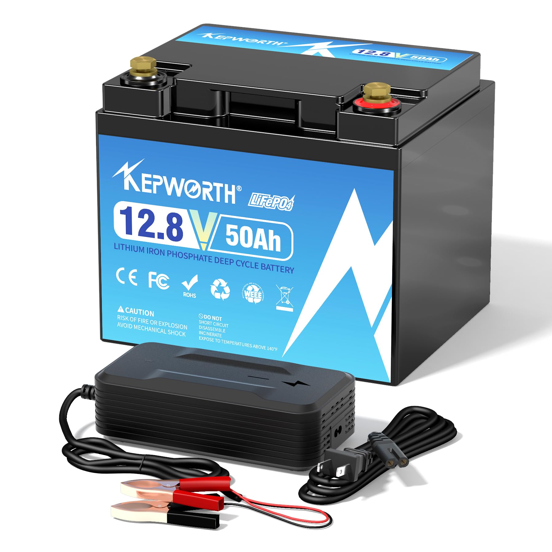 KEPWORTH LiFePO4 50Ah 12V Batterie, Lithium Akku mit 50A BMS, Max. 15000 Zyklen, Perfekter Ersatz für Blei-Säure für Wohnmobile, Solaranlage, Boot, Solarpanel Kit,Camping KEPWORTH LiFePO4 50Ah 12V Batterie, Lithium Akku mit 50A BMS, Max. 15000 Zyklen, Perfekter Ersatz für Blei-Säure für Wohnmobile, Solaranlage, Boot, Solarpanel Kit,Camping von KEPWORTH