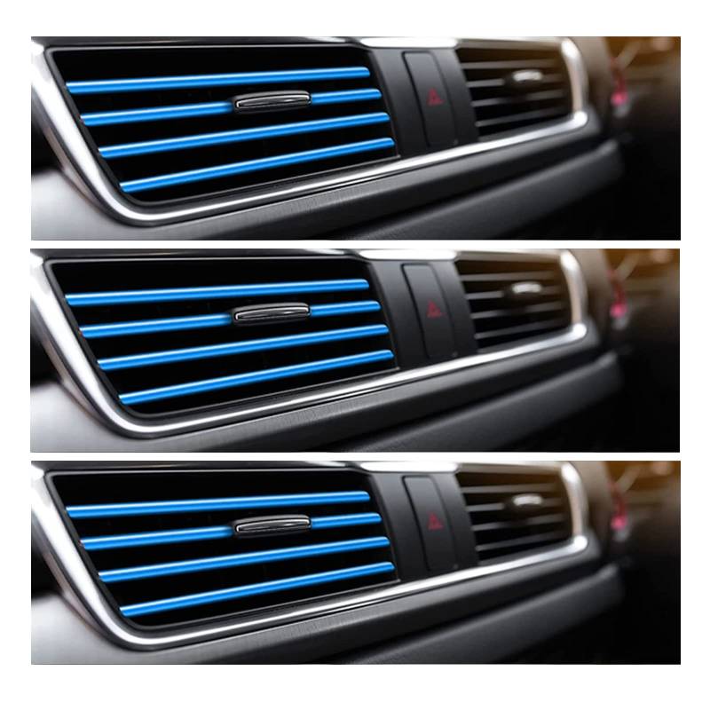 Auto Vent Outlet Zierleiste Fahrzeuginnenleisten Zierleisten Kfz-Klimaanlage Outlet Dekorativ,10PCS, (Blau) von KEQKEV