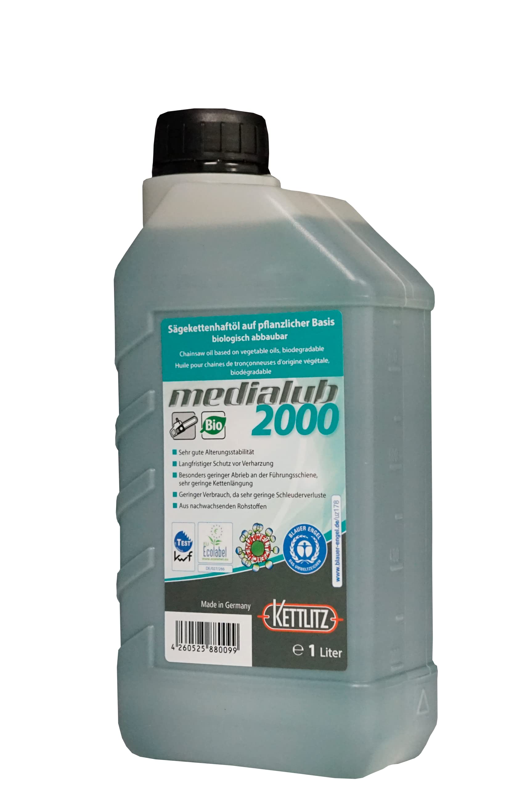 1 Liter Bio Kettenöl KETTLITZ-Medialub 2000 "Blauer Engel" Sägekettenhaftöl biologisch abbaubar von KETTLITZ-Medialub