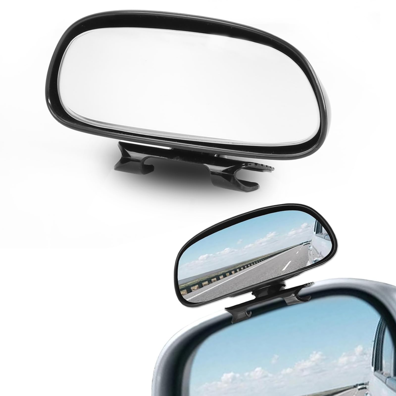 KEWAYO Toter-Winkel-Spiegel,360 Grad Rotation Verstellbar Auto Blind Spot Spiegel, Trainer Rückspiegel Drehung Weitwinkel Verstellbar Rückspiegel für Autos, LKWs, SUVs(Schwarz) von KEWAYO
