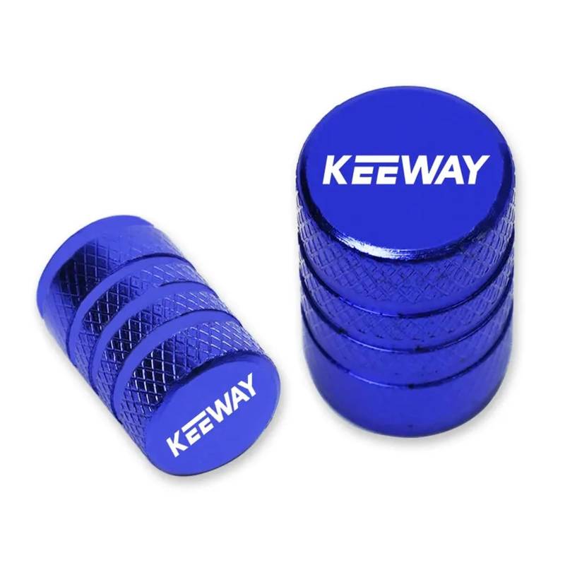 Reifenventilkappen Für Keeway RKF RKV RKS K/X Licht Superlight 125 200 Rad Reifen Ventil Stem Caps Luft Kappe Luftdichte Abdeckung CNC Motorrad Zubehör(Blue) von KFHBNI